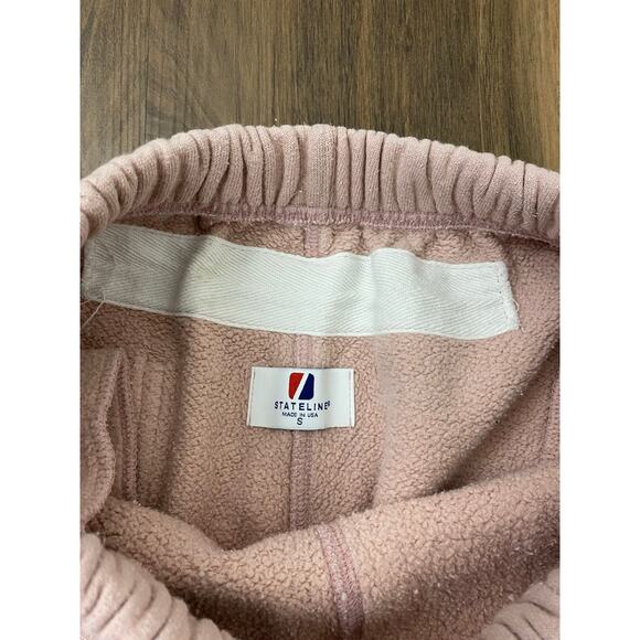 Men Stateline USA light pink fleece cotton drawstring jogger sweatpants, S - Picture 4 of 4
